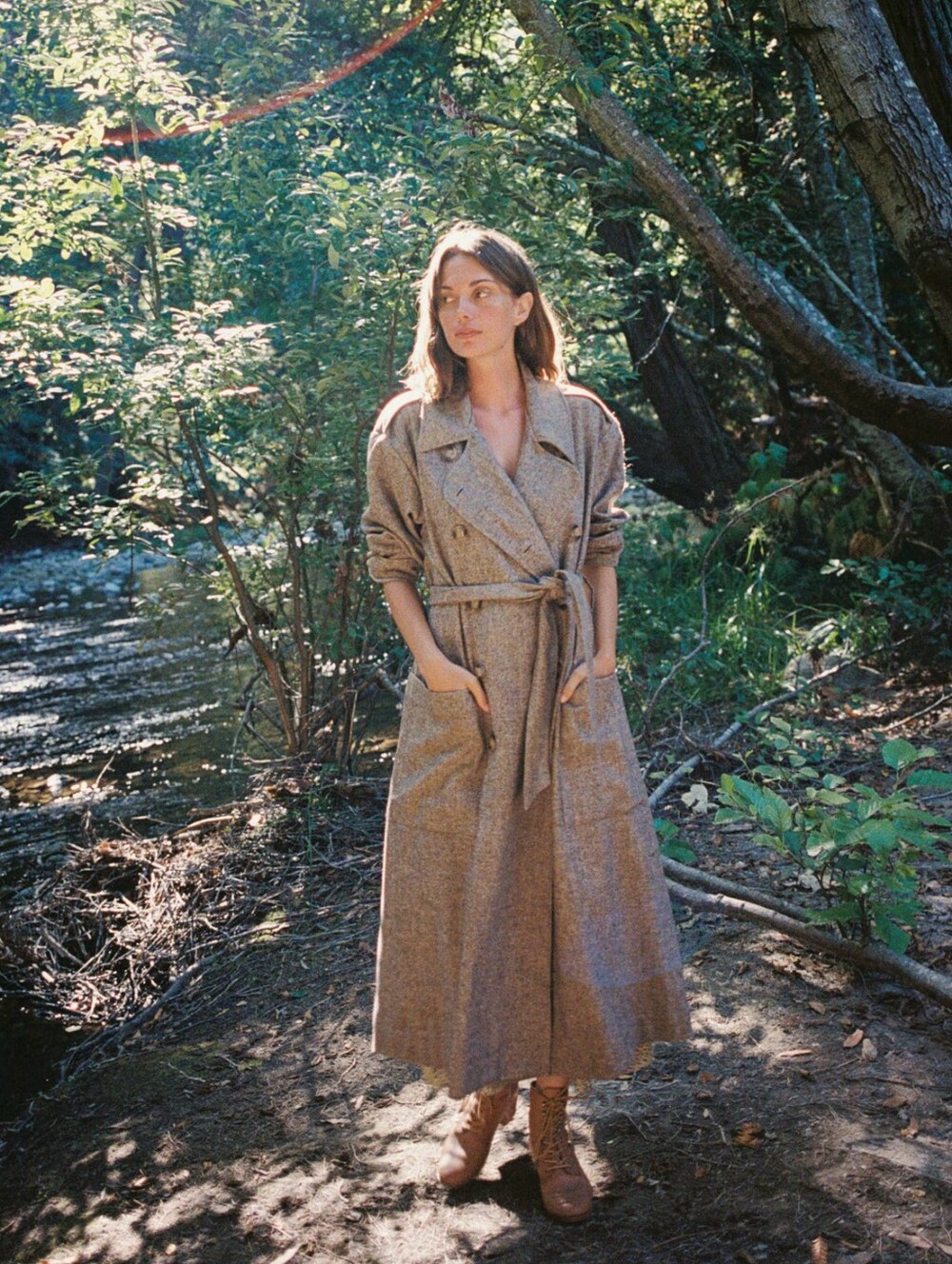 RARE NWT Christy Dawn Marlow Trench Coat In "Sand Specks", Size XS